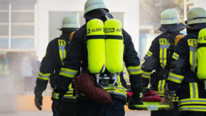 Fire fighters in green