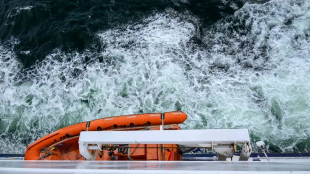 Life Boats hung at the side of a ship
