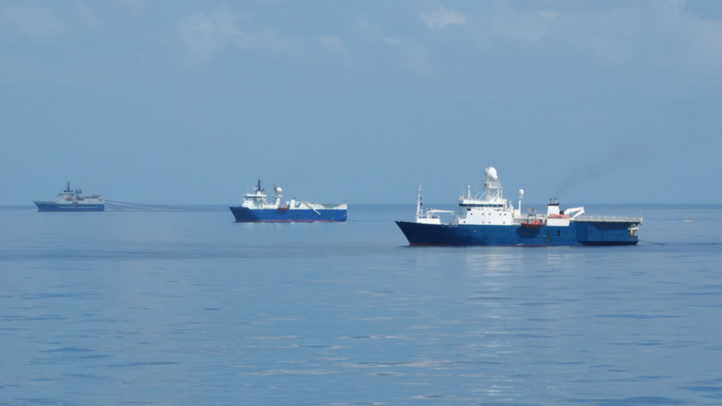 Two Survey Vessels in the open sea