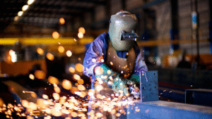 A Worker doing welding work
