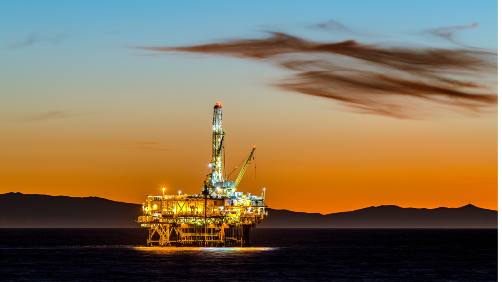 Oil Platform at Sunset