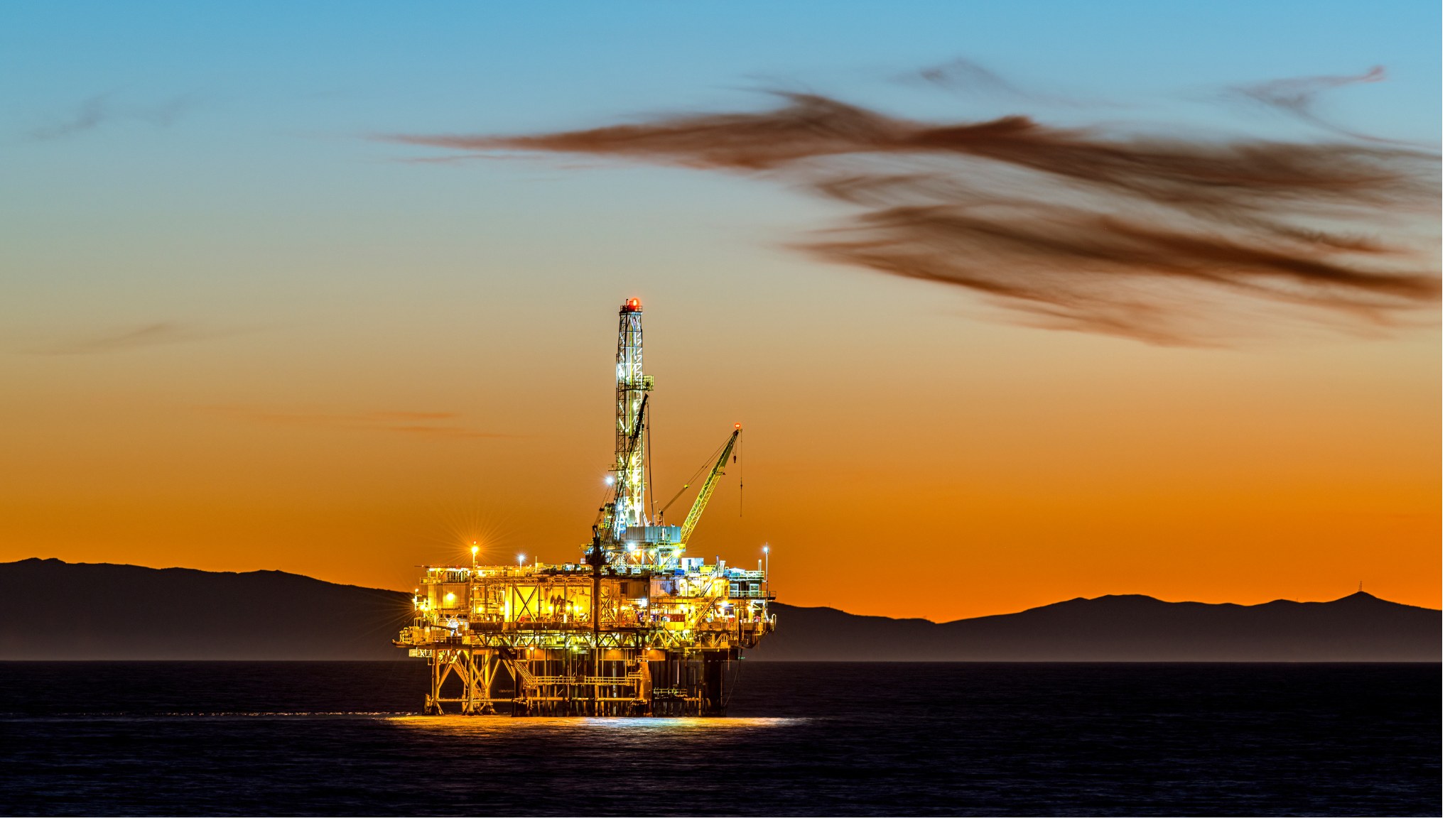 Oil Platform at Sunset