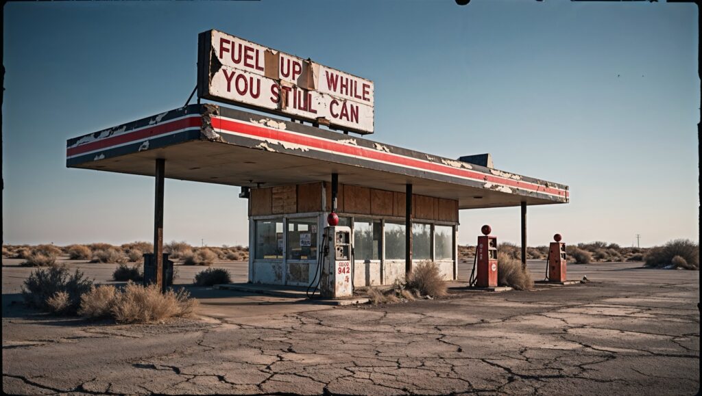 Abandoned fuel station