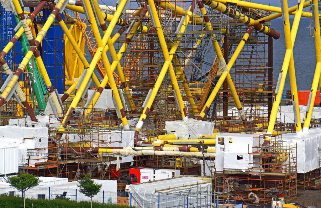 Offshore jacket under construction