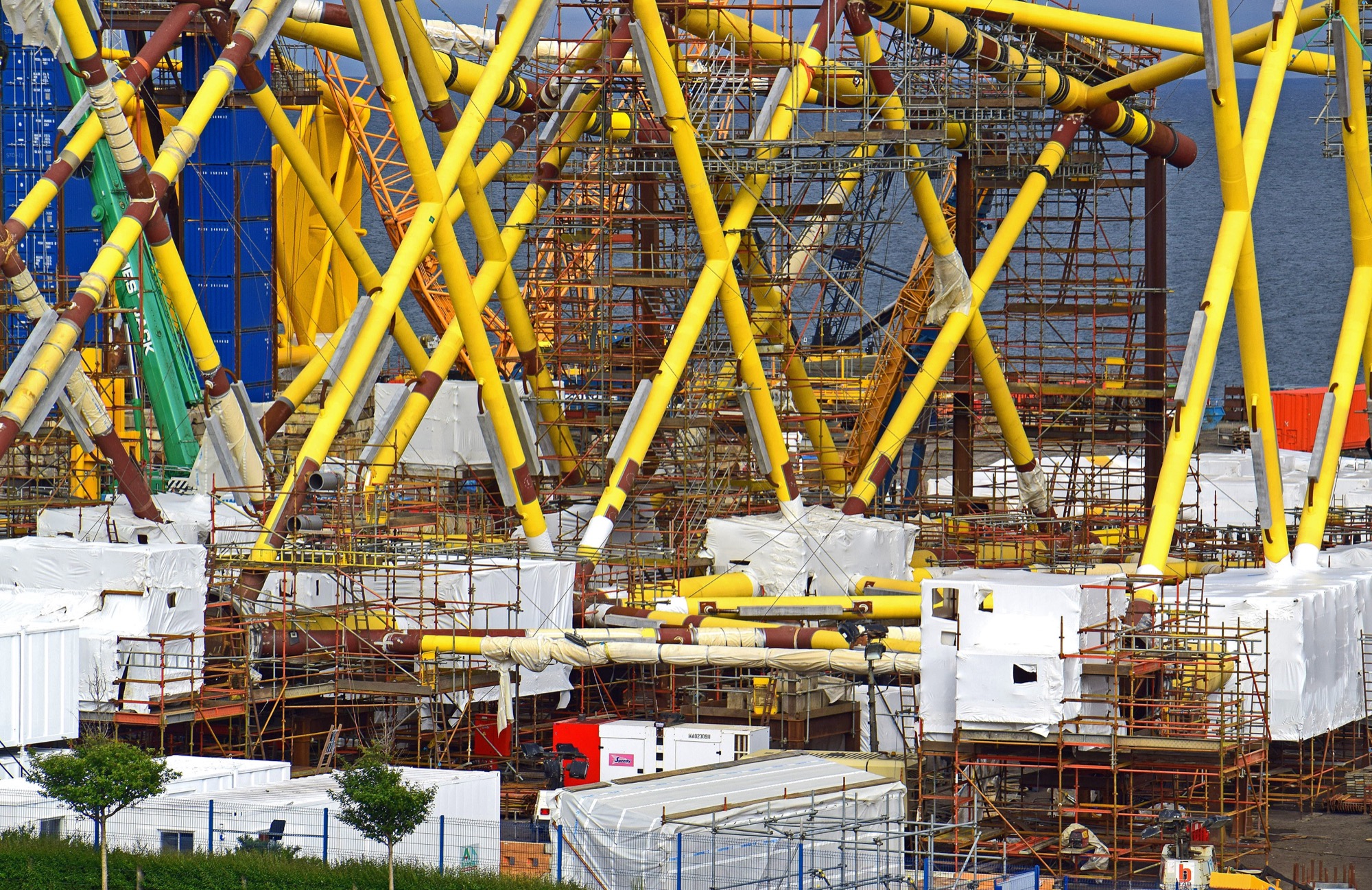Offshore jacket under construction