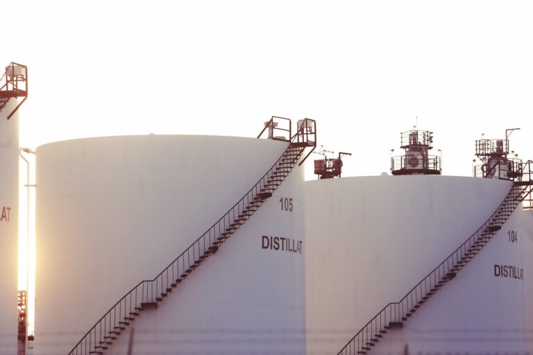 Storage tanks at a bulk terminal