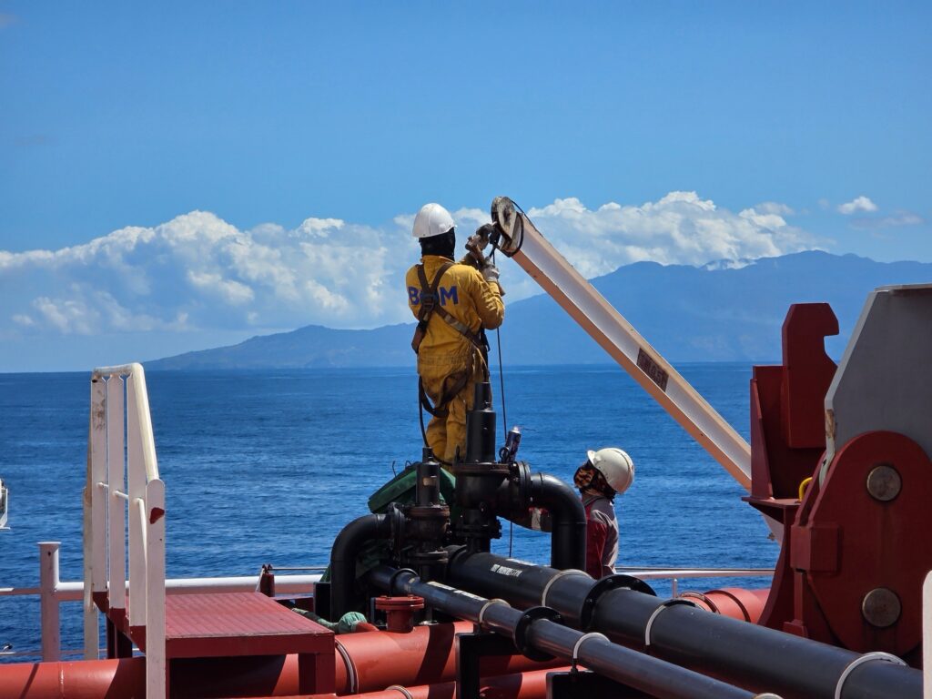 Crew working on an offshore deck
