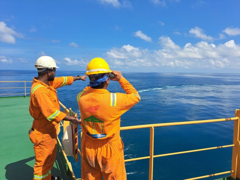 Crew working on the deck of an offshore vessel