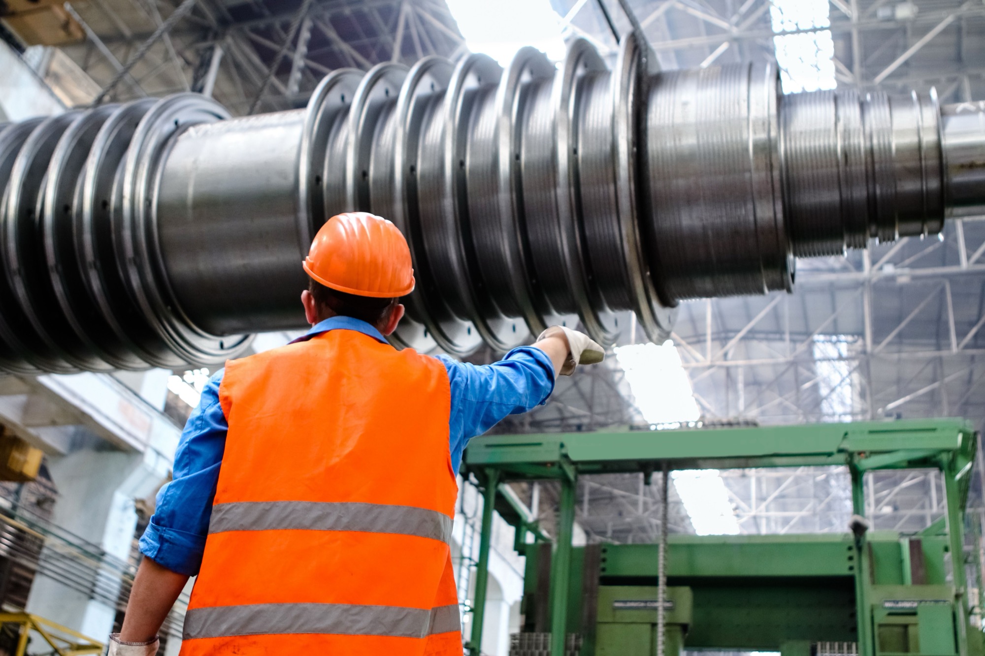 Machinist with a large shaft