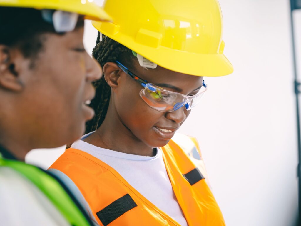 Two workers in hi-vis